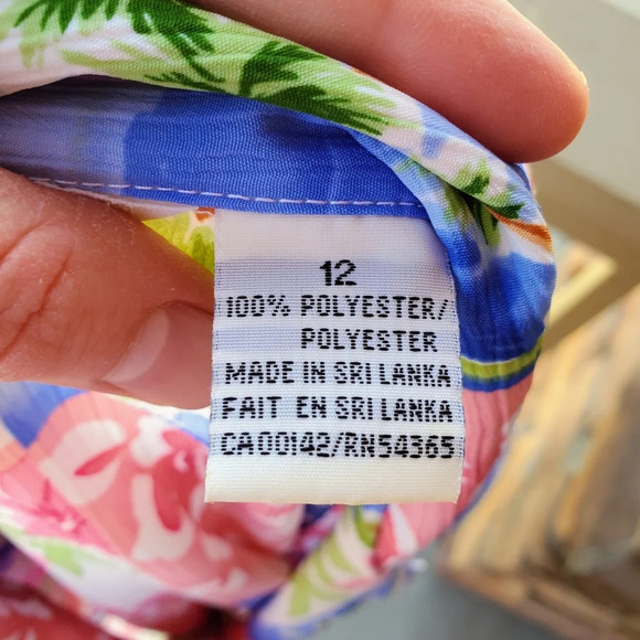 Vintage Alia Petites Women's Short Sleeve Tropical Buttondown Shirt Size 12 - Picture 3 of 11